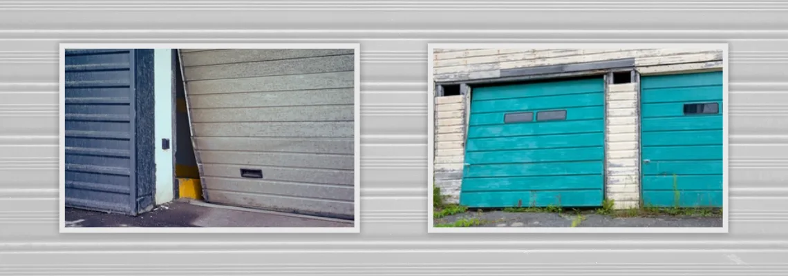 Crooked Aluminum Garage Door Repair in Joliet, Illinois